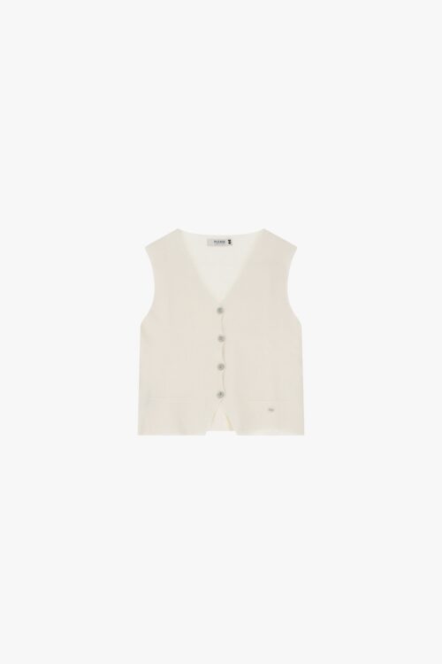 Gilet Sans Manches ecru